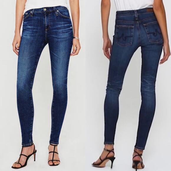 AG Adriano Goldschmied Farrah High Rise Skinny Denim Jeans Blue Size 28 - Picture 1 of 12
